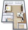 Flickertail I-VI Apartments | Efficiency | Plan 01A Flickertail I-VI Apartments | Efficiency | Plan 01A